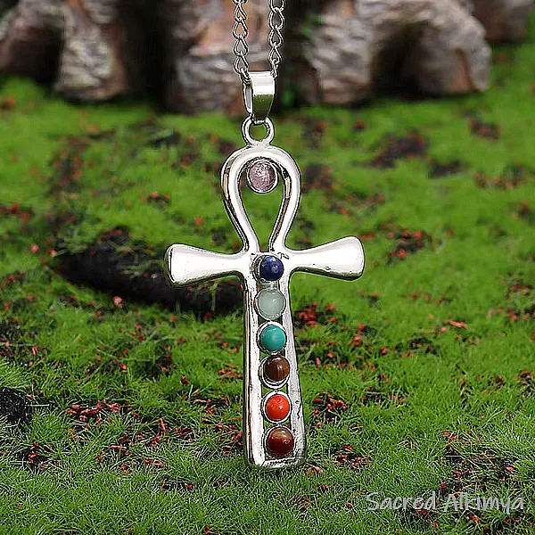 Pendente Cruz Ankh dos 7 Chakras - Image 4