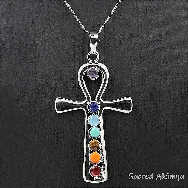 Pendente Cruz Ankh dos 7 Chakras - Image 12