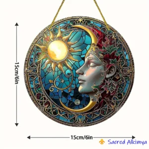 Loja Ser Alkimya * Disco Pintado Lua e Sol