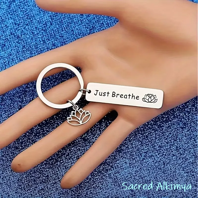 "Just Breathe" - Porta-Chaves Lótus - Image 3