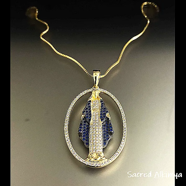 Medalha Nossa Senhora com Manto Azul - Image 10
