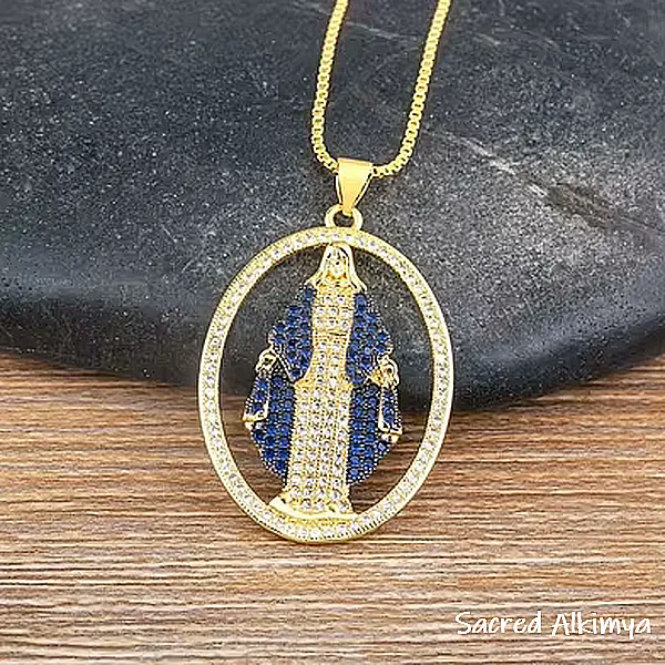 Medalha Nossa Senhora com Manto Azul - Image 2