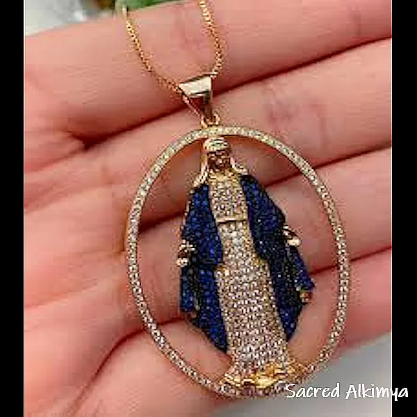 Medalha Nossa Senhora com Manto Azul - Image 7