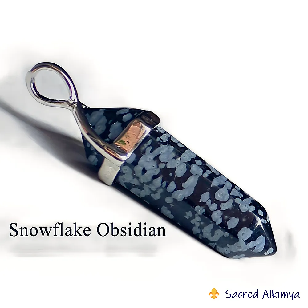 Loja Ser-Alkimya - Pendente Obsidiana Floco de Neve